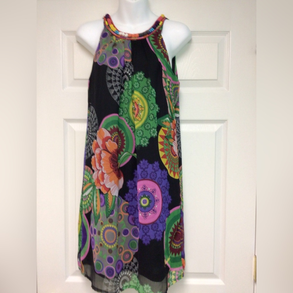 WORN ONCE $10 OFF TODAY!!  Authentic signature colorful printdress by Desigual